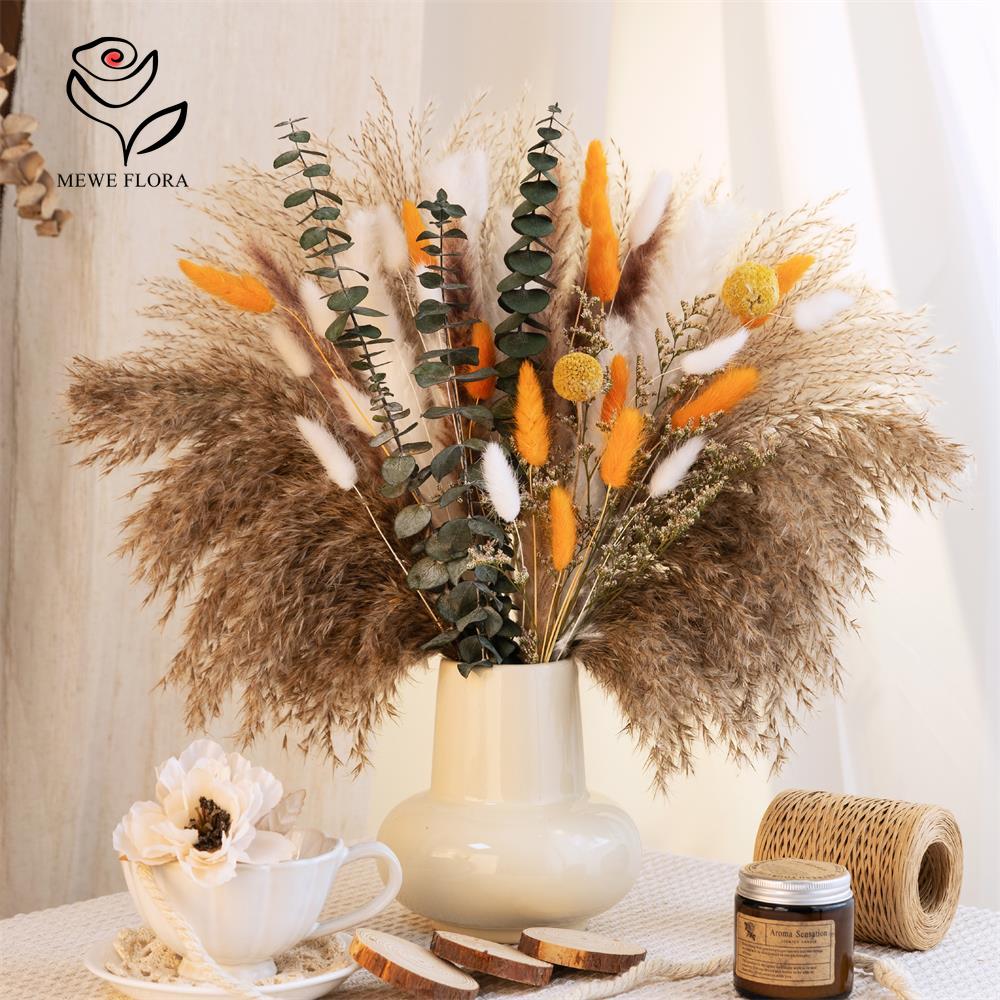 65Pcs Orange Pampas Grass Bouq – Dried Flower Bunch Bewertung und Preis