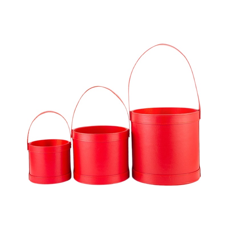 Portable Leather Round Gift Bo – Florist Supply Buckets Bewertung und Preis
